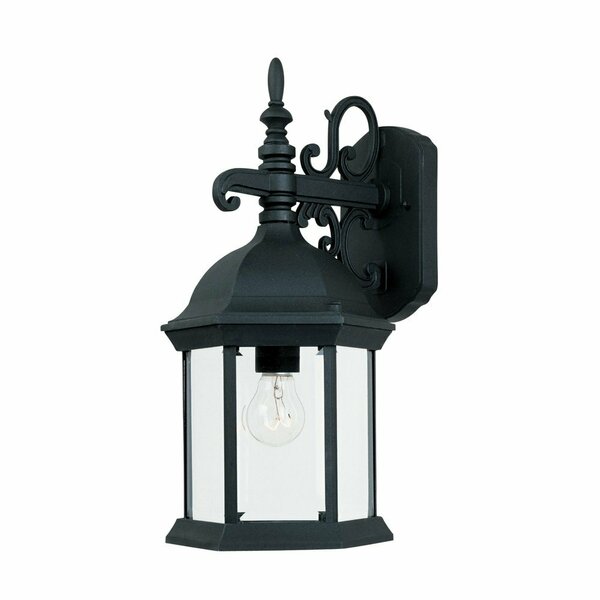 Designers Fountain Erving 16.25in Black 1-Light Outdoor Line Voltage Wall Sconce, Bulb Not Included 2971-BK